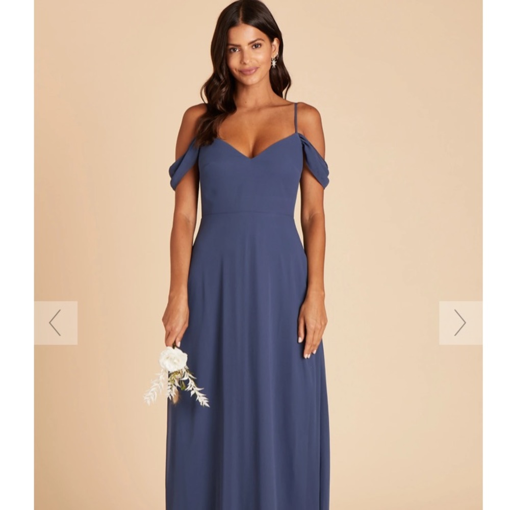 Slate blue bridesmaid dress